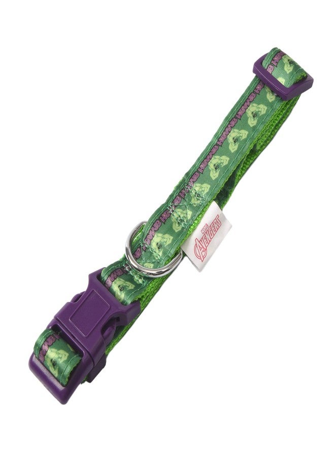 مارفل كوميكس طوق كلب هالك من مارفل كوميكس، كبير الحجم، أخضر وبنفسجي | طوق كلب هالك الخارق مرخص رسميًا من مارفل | طوق كبير للكلاب الكبيرة مزود بحلقة على شكل حرف D، ملابس وإكسسوارات كلاب لطيفة - Image 4